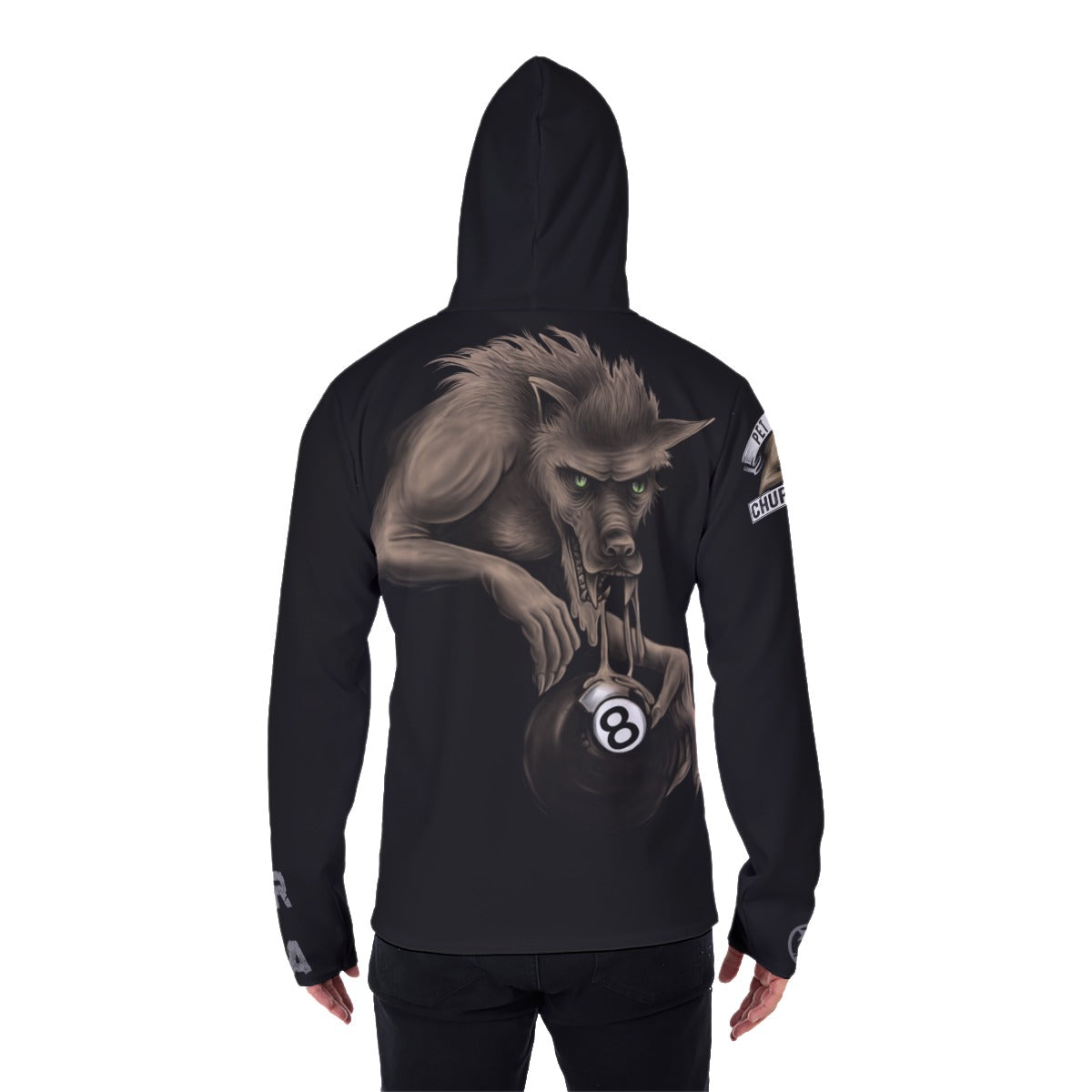 Pet My Chupacabra 8 Ball Pool Pullover Hoodie With Mask