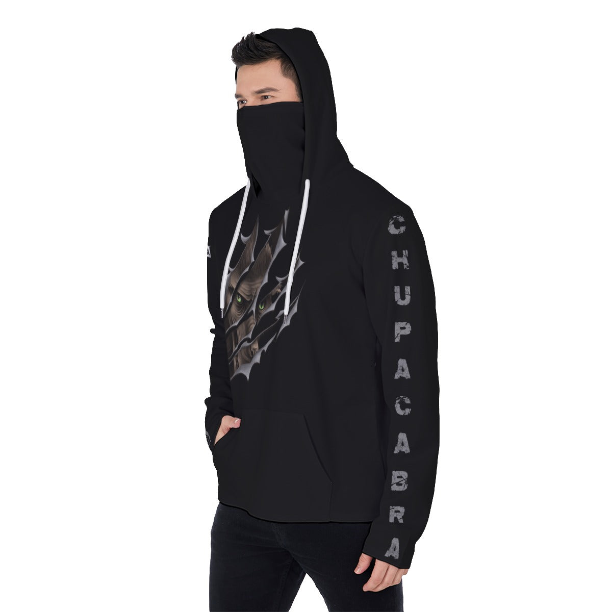 Pet My Chupacabra 8 Ball Pool Pullover Hoodie With Mask