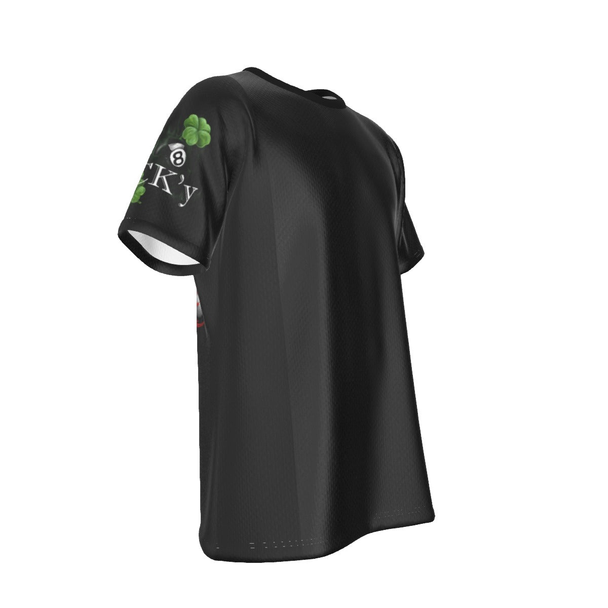 Lucky Leprechaun 8 Ball Pool with Clover Sleeve Men's T-shirt