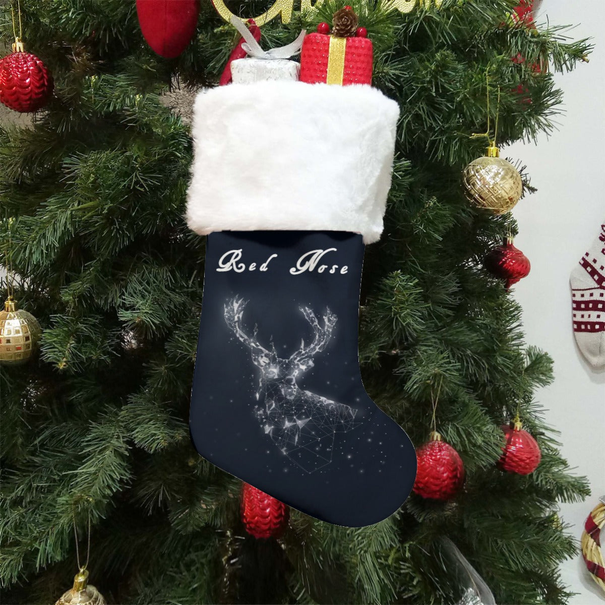 Reindeer Star Consilation Christmas Socks