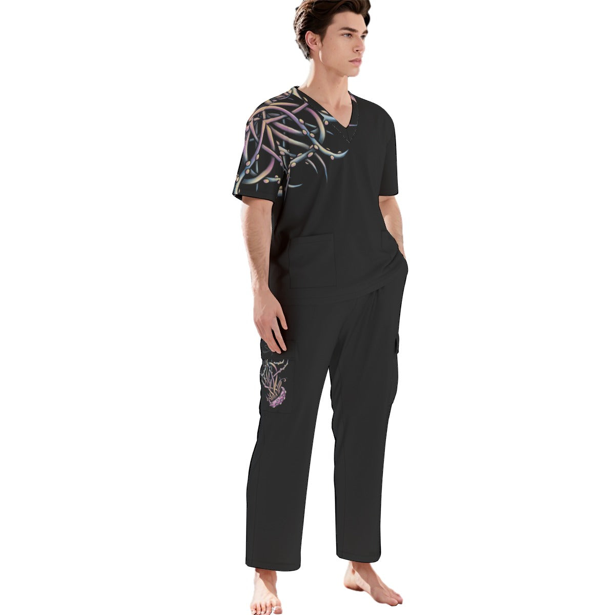 Jelly Fish Tentacle Scrub Set with Six Pockets